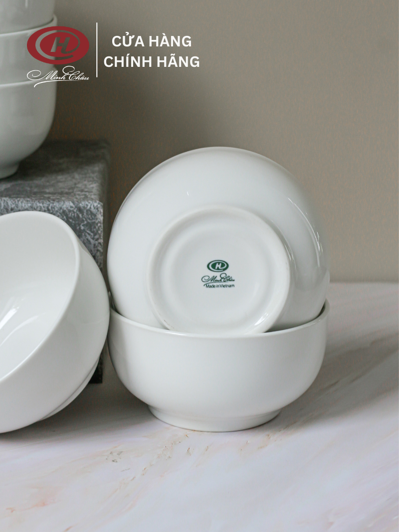 Chén Cơm Sứ Trắng Trơn 11.5cm - C07 - Sứ Minh Châu