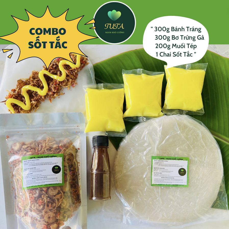 COMBO Bánh Tráng Phơi Sương , Muối Tép Hành phi