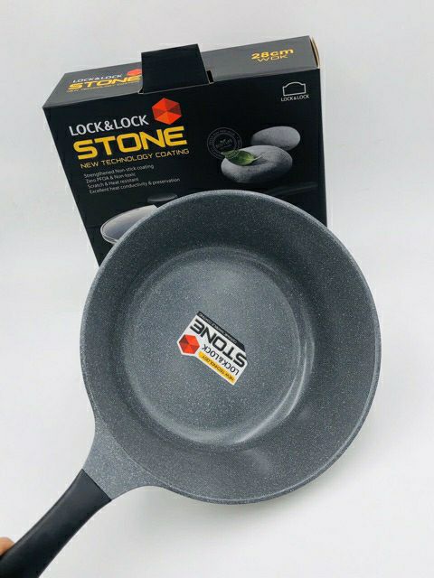 Chảo Đá Stone 7 Lớp Sâu Lòng Đáy Phẳng Lock&Lock 28cm LCA6285D (cam kết hàng chính hãng)