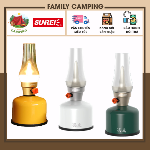 Đèn để bàn, đèn chiếu sáng, đèn lều cắm trại LED thiết kế đèn dầu kiểu cổ điển dã ngoại du lịch chính hãng Sunrei