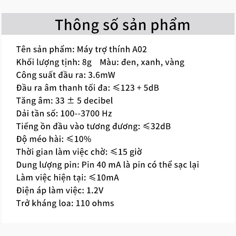 Máy trợ thính Pin sạc đeo sau tai