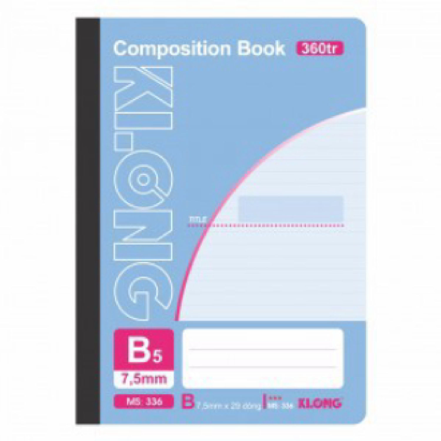 Sổ may KLONG 360tr B5 composition book; MS: 336