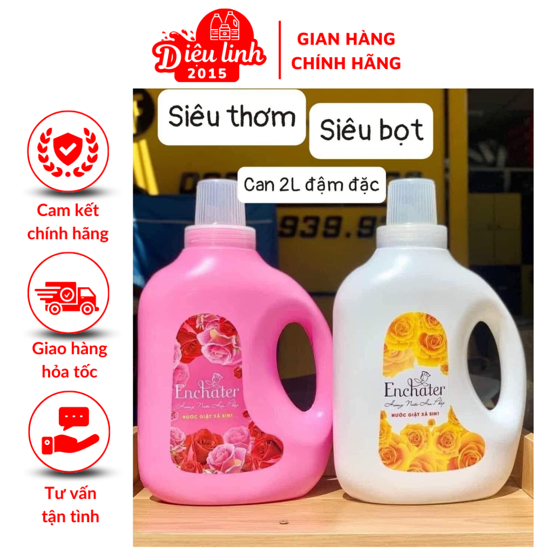 Nước giặt xả enchater hương nước hoa can 2 lít