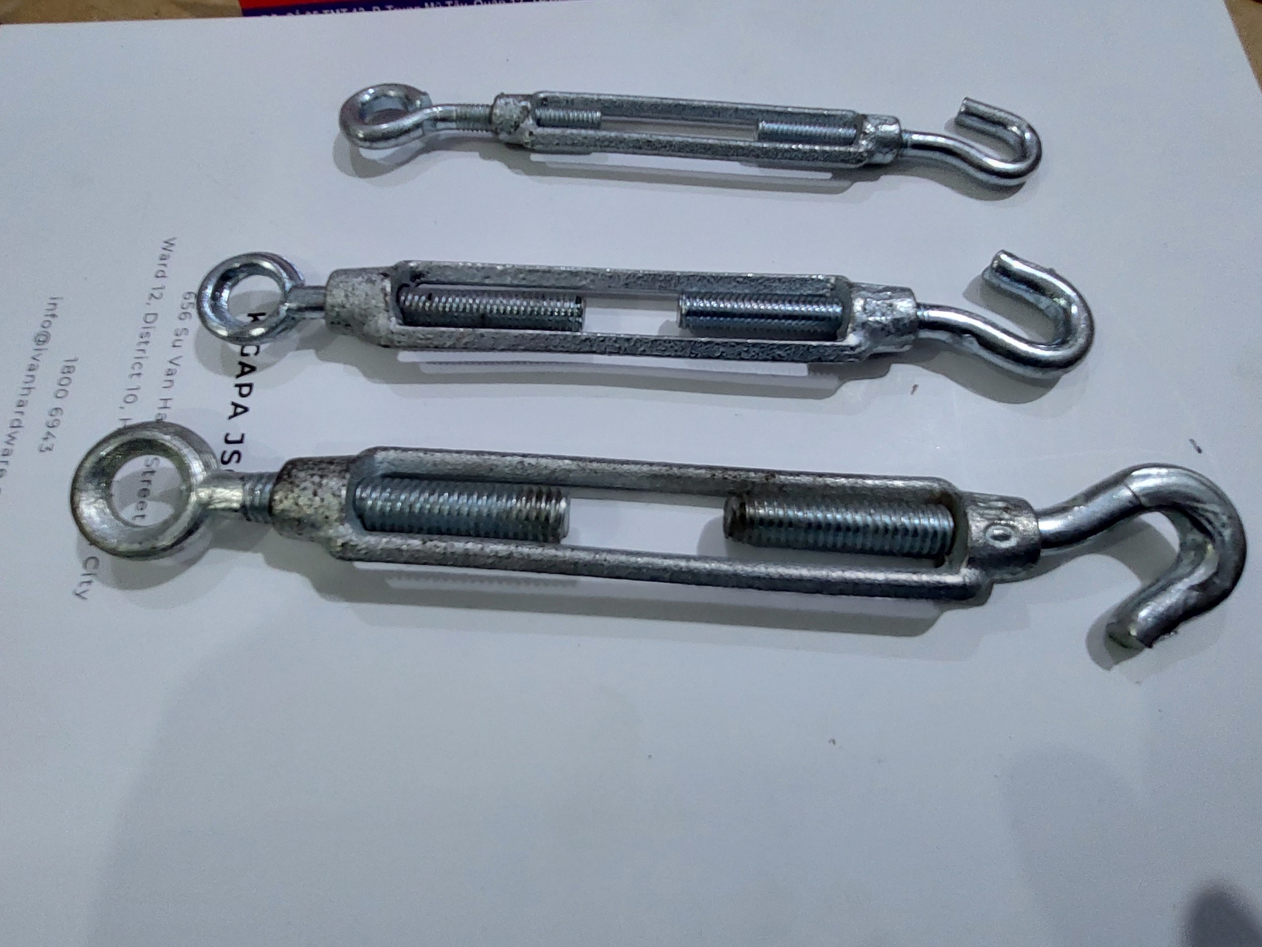 [HCM]Bộ 2 Tăng Đơ Cáp Thép 2 Đầu 1 đầu móc 1 đầu tròn Lắp Ty Ren M6/M8/M10