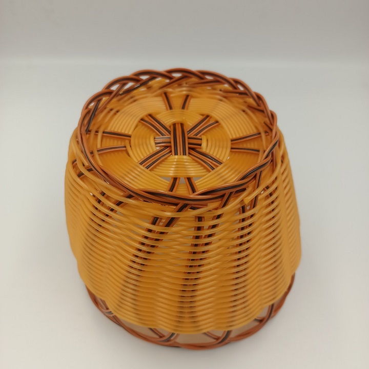 Artificial Plastic deep rattan round basket for multifunctional storage