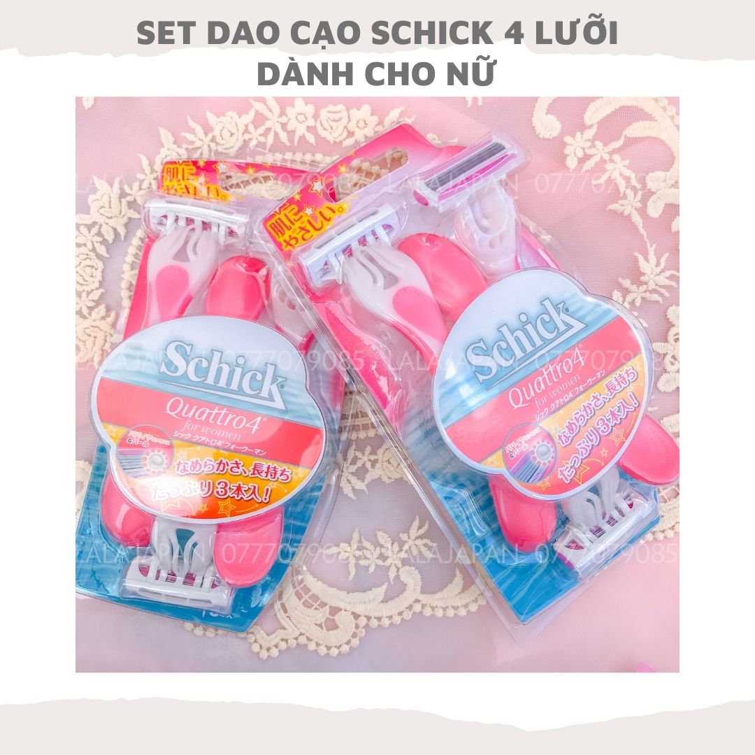 [HCM]Set 3 Dao cạo lông dành cho nữ Schick Quattro4 Nhật Bản cho body và vùng kín