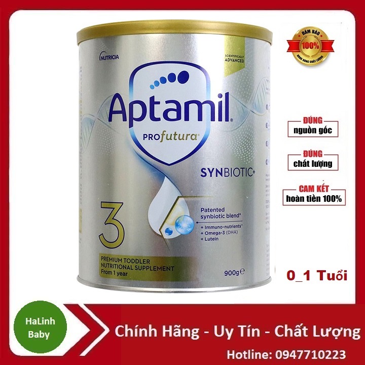 Sữa bột Aptamil úc 1 2 3 900g (Date 2026)