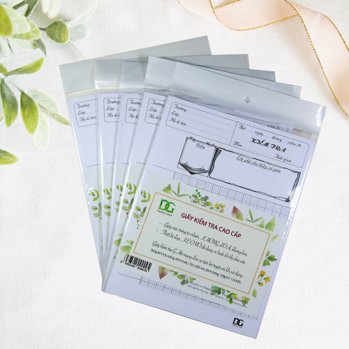Giấy kiểm tra 4 ô ly kẻ bảng sẵn rất tiện lợi, giấy rất dày viết êm không hằn lem viết được tất cả các loại bút 12 tờ đôi  GKTL1-02 Green Art  - Hàng chính hãng