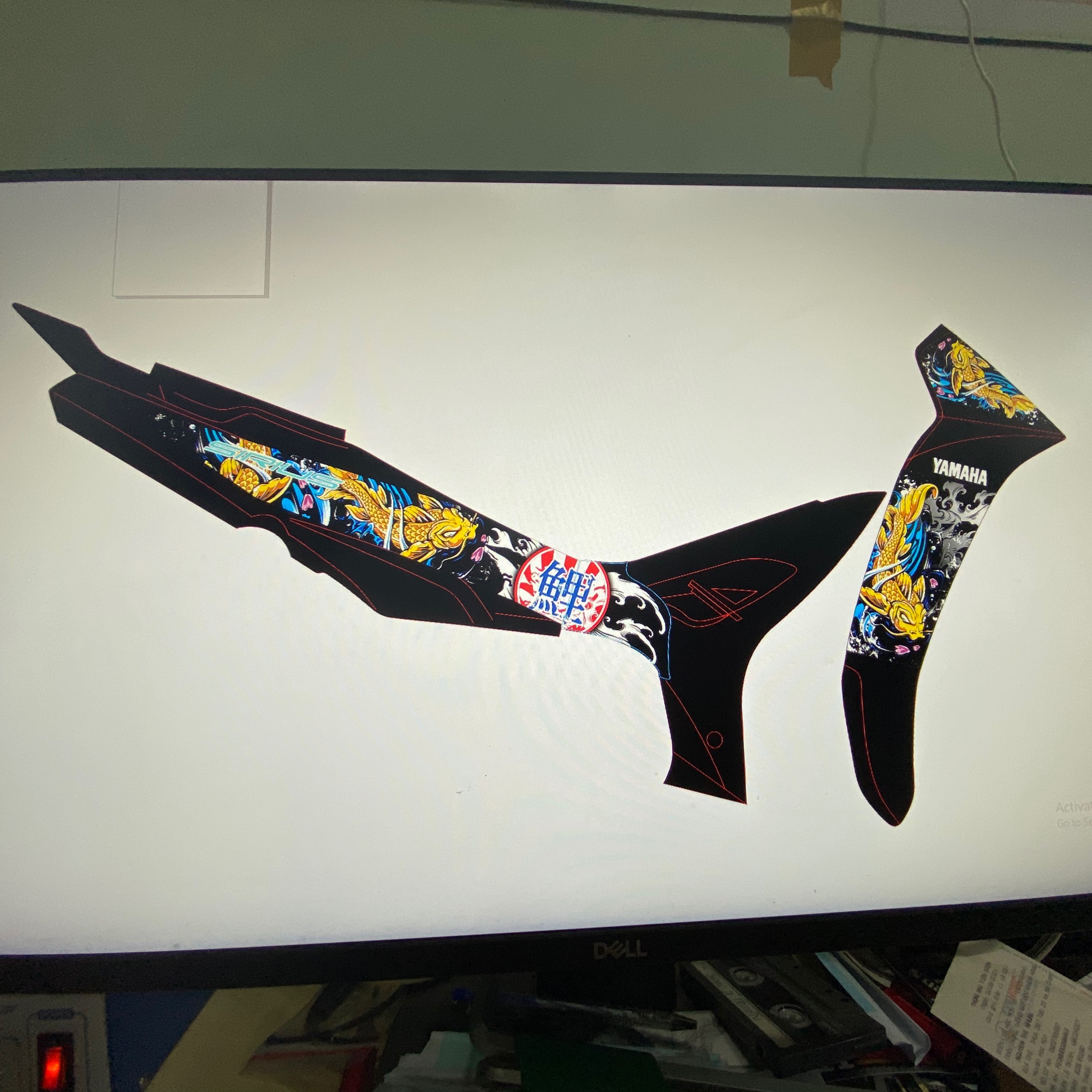 Tem rời Sirius cá chép dán xe đen