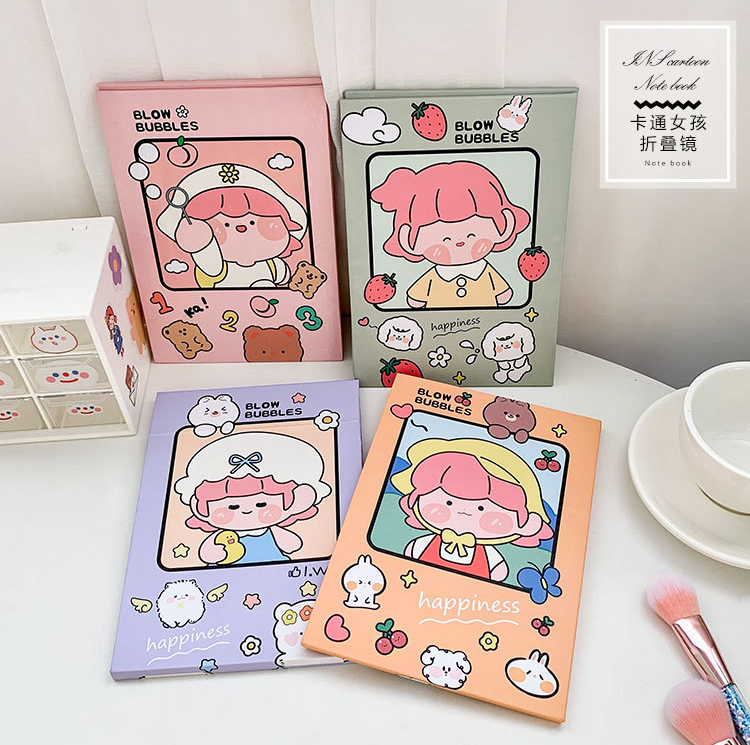 Gương Gấp Để Bàn Hoạt Hình Dễ Thương