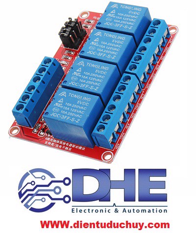 MODULE 4 RELAY 5V-10A CÓ JUMPER HIGH/LOW - OPTO CÁCH LY
