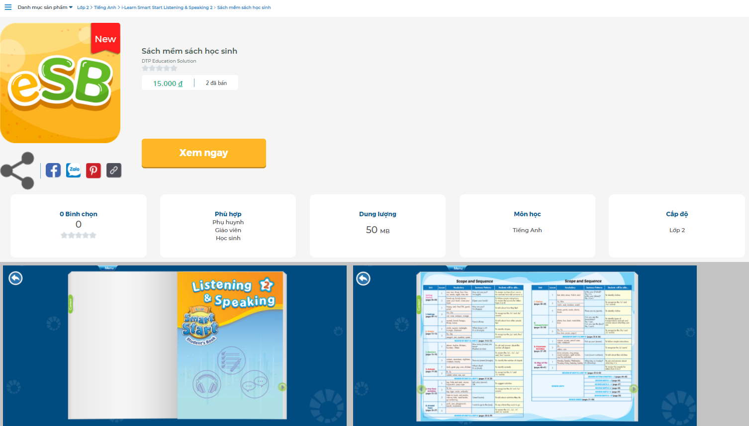 i-Learn Smart Start Listening & Speaking 2 Sách mềm sách học sinh