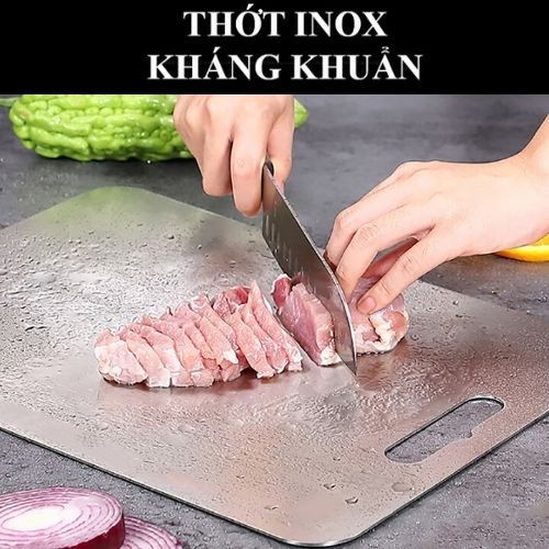 Thớt Inox 304-Thớt inox 304 cao cấp - Thớt inox kháng khuẩn - chống ẩm mốc - an toàn tuyệt đối cho sức khỏe - thớt innox - thớt inox SUS304 chất lượng tương đương thớt inox foodcom 5 đánh giá
