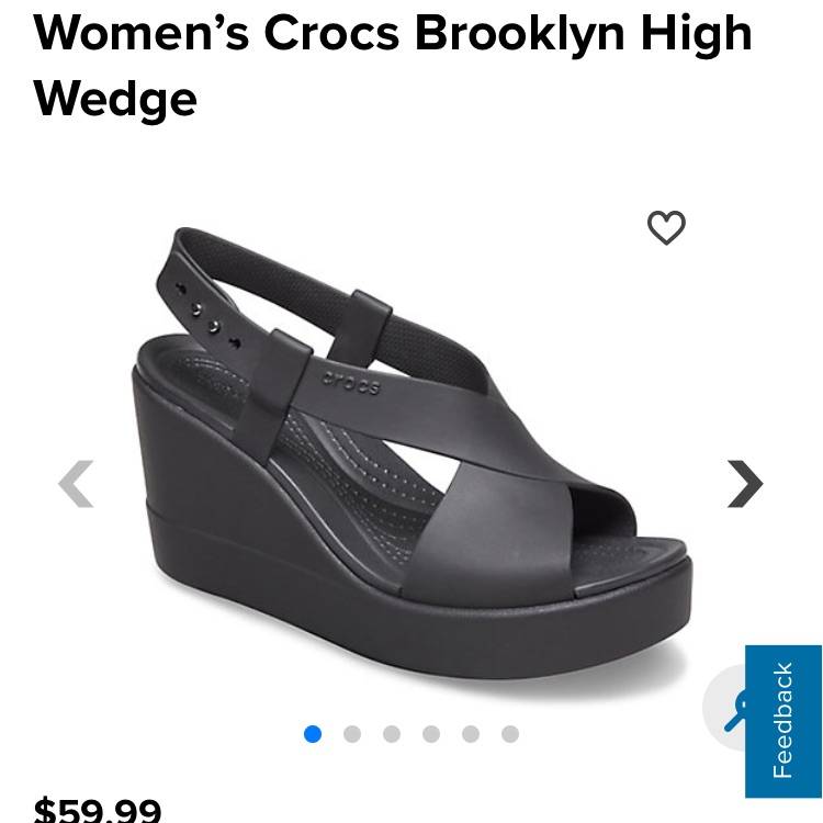 SANDAL CROCS BROOKLYN CAO GÓT ĐẾ XUỒNG MÀU ĐEN