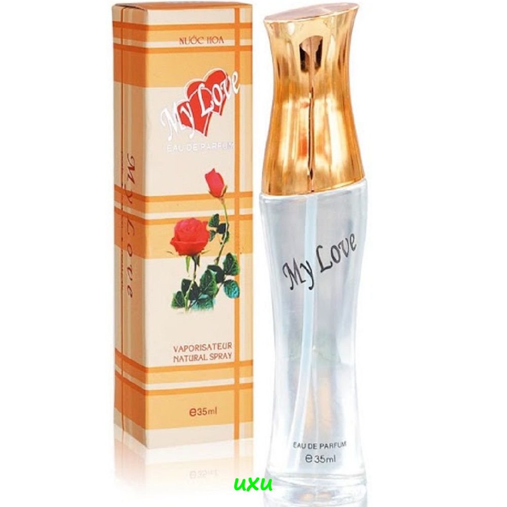 Nước hoa nữ 35ml my love hộp màu sọc vàng nhạt