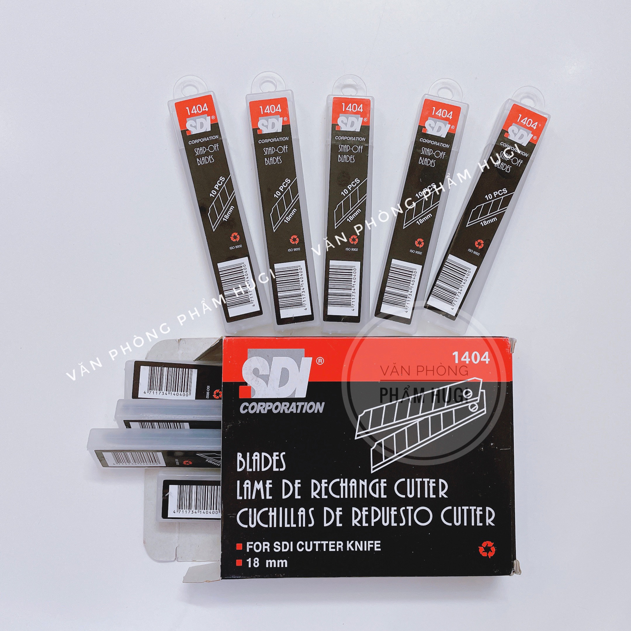 Hộp 10 Lưỡi Dao Rọc Giấy SDI Loại Lớn (18mm)