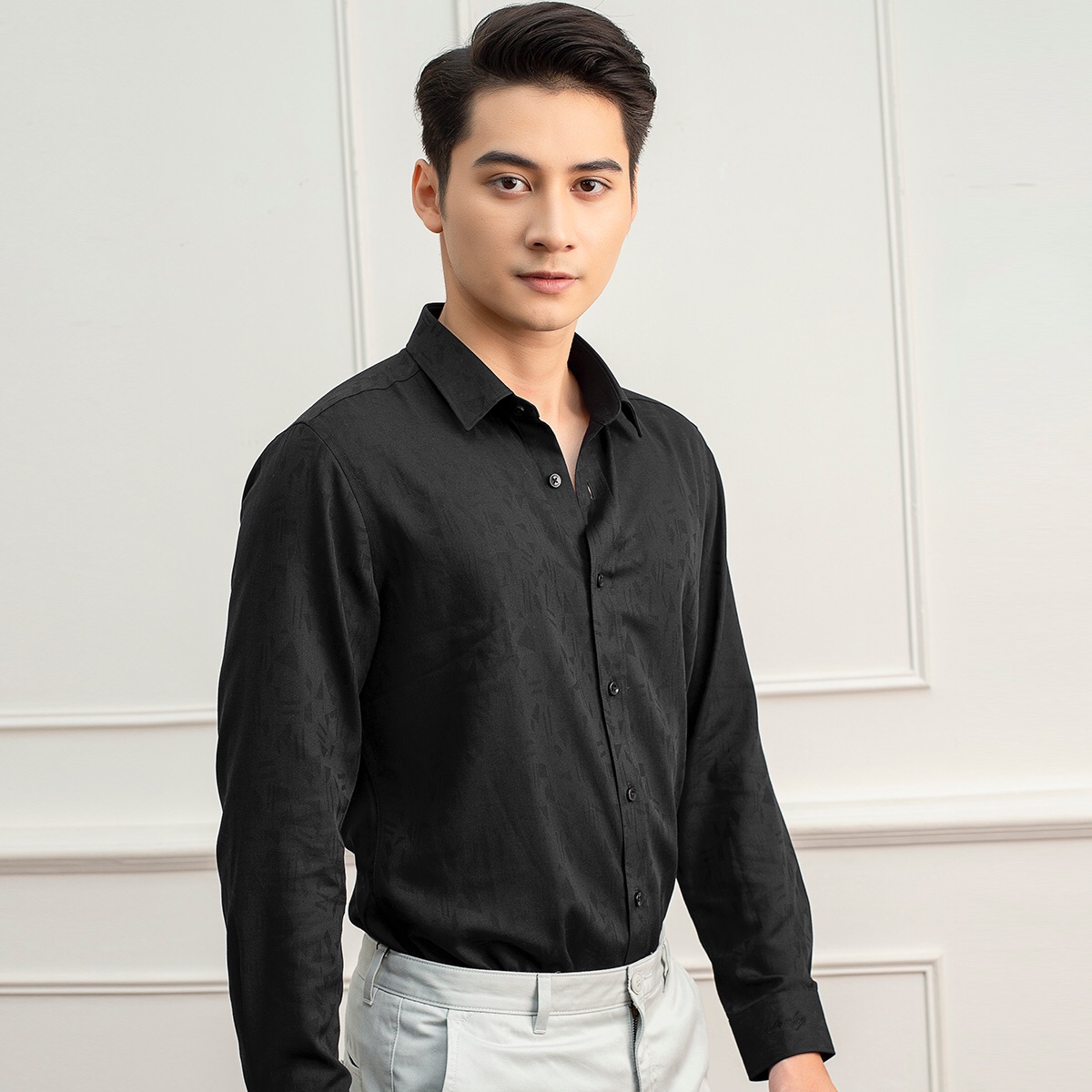 Áo sơ mi nam dài tay aristino als13509