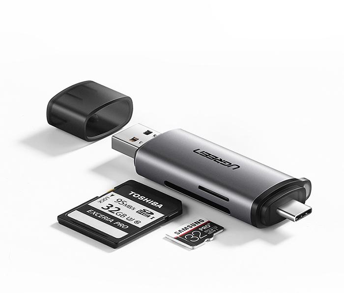 Đầu đọc thẻ nhớ USB Type-C và USB 3.0 cho thẻ SD/TF Ugreen 50706