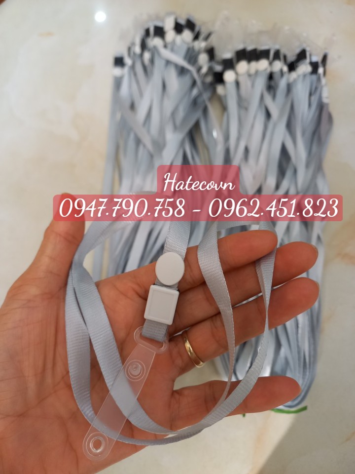 Dây đeo thẻ lụa móc nhựa - thẻ nhân viên (Combo 50 chiếc )