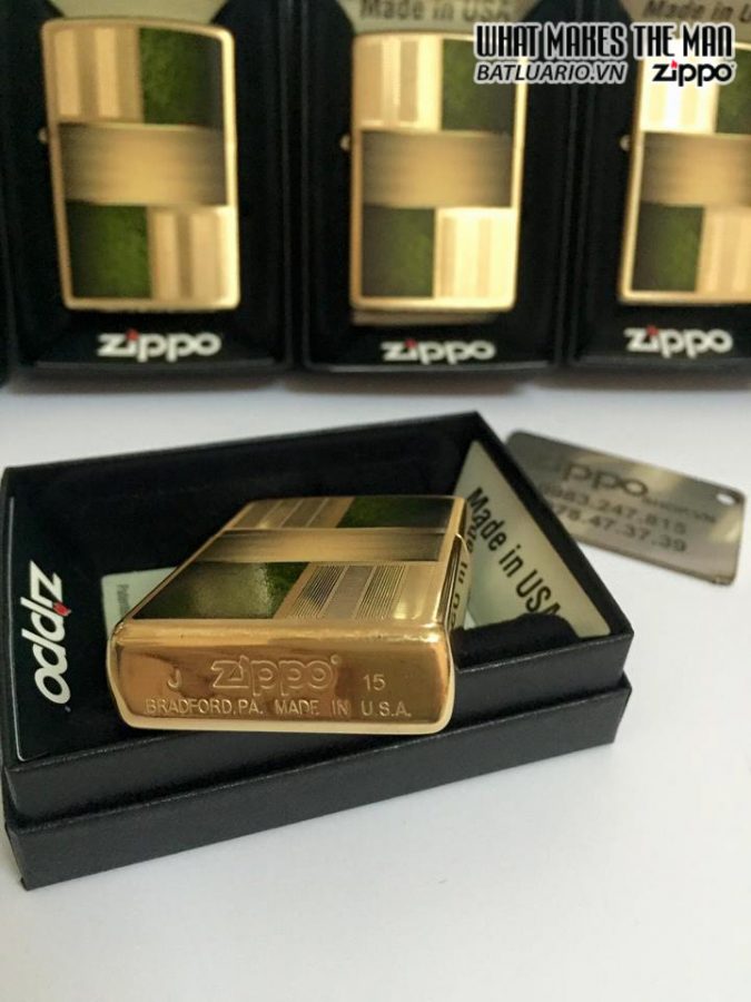 Zippo 28796 - Zippo Brass and Green Brushed Brass