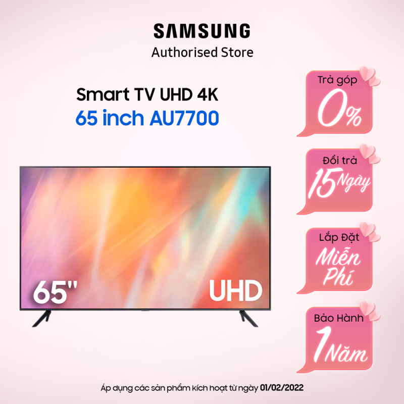 Bảng giá Smart Tivi Samsung Crystal UHD 4K 65 inch 65AU7700