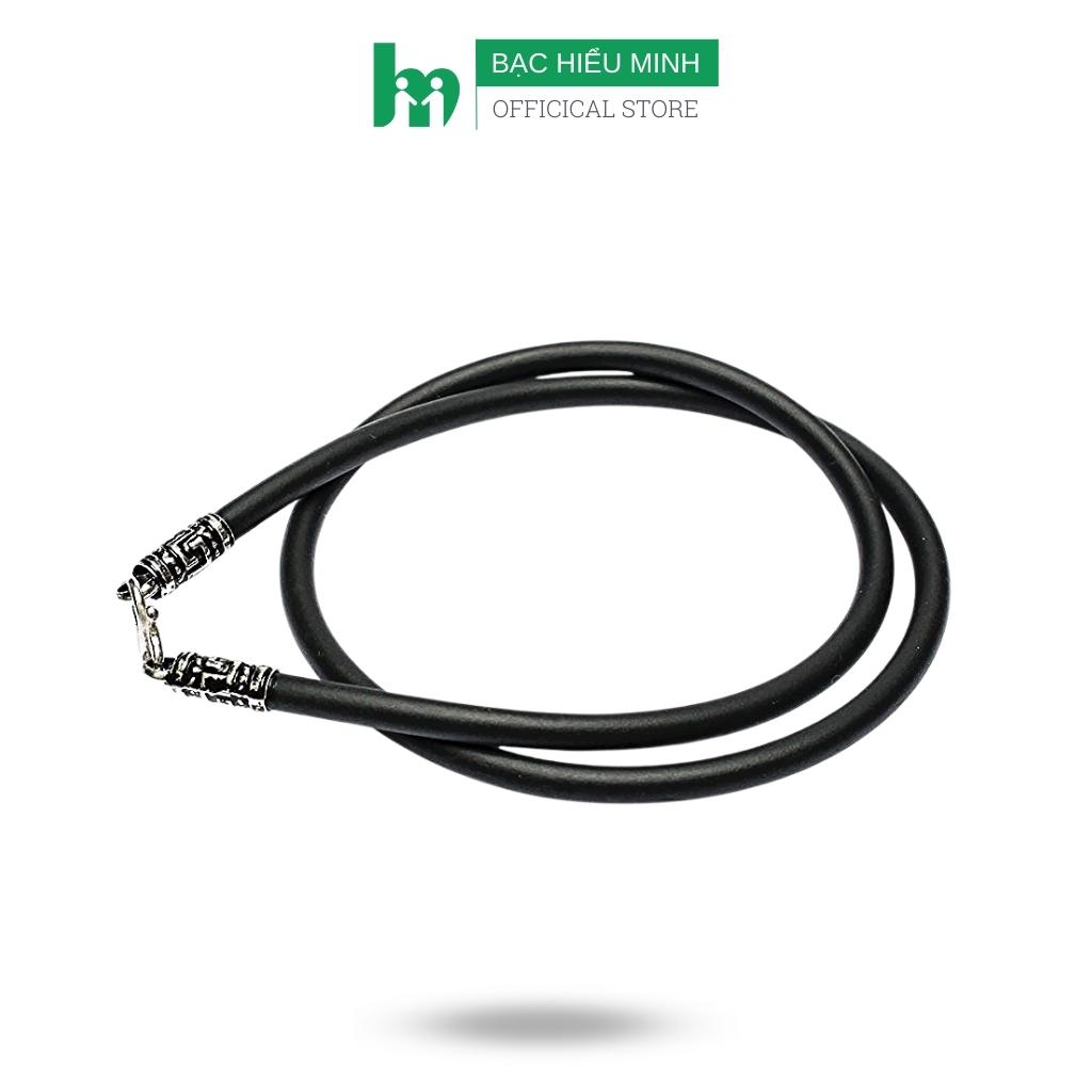 Dây chuyền nam bằng da bọc bạc bạc hiểu minh dcs038