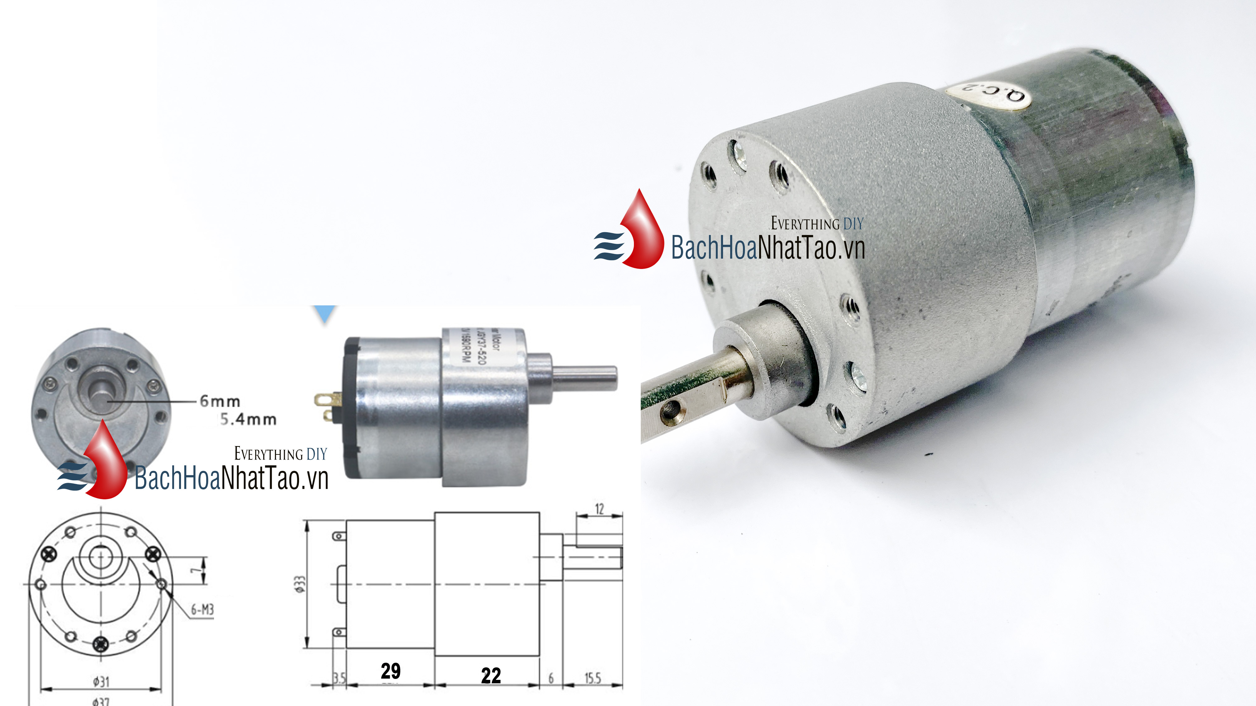 Motor (giảm tốc ) 24v - 120v/phút