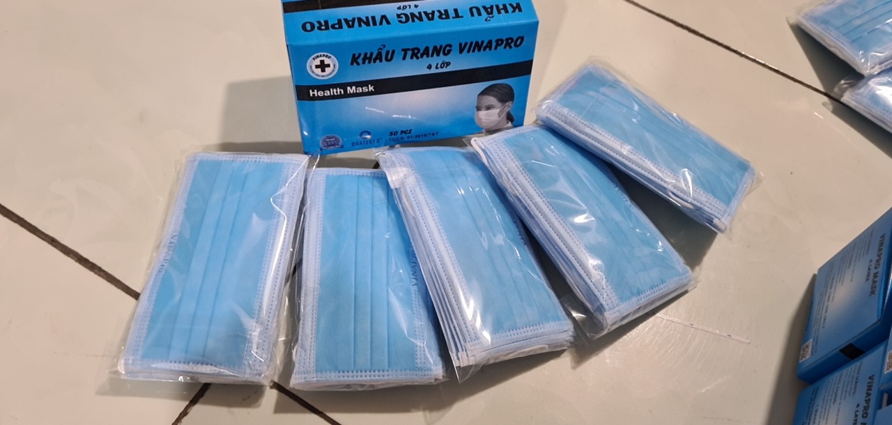 [Hàng Kiểm định] - Khẩu trang 4 lớp VinaPro (50 cái/hộp)