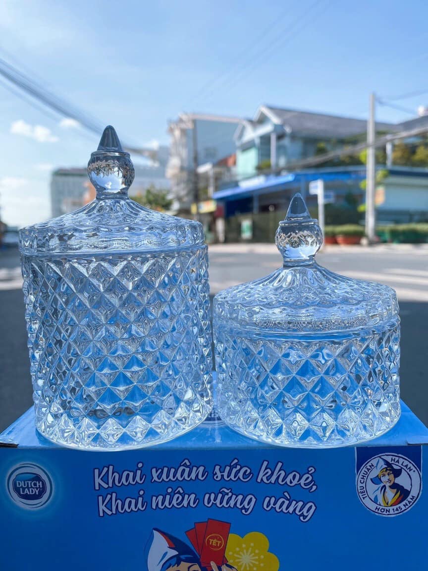 [HCM]HỘP 2 HỦ THUỶ TINH DUTCH LADY