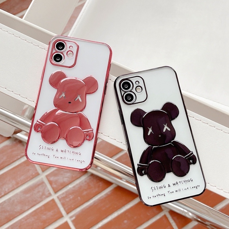 Ốp Silicon Gấu Bear Brick trong suốt ip13/ ip13pro/ ip13pro max