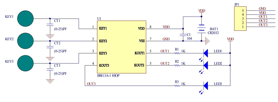 BS813A-1 Touch Key SOP-8 SMD