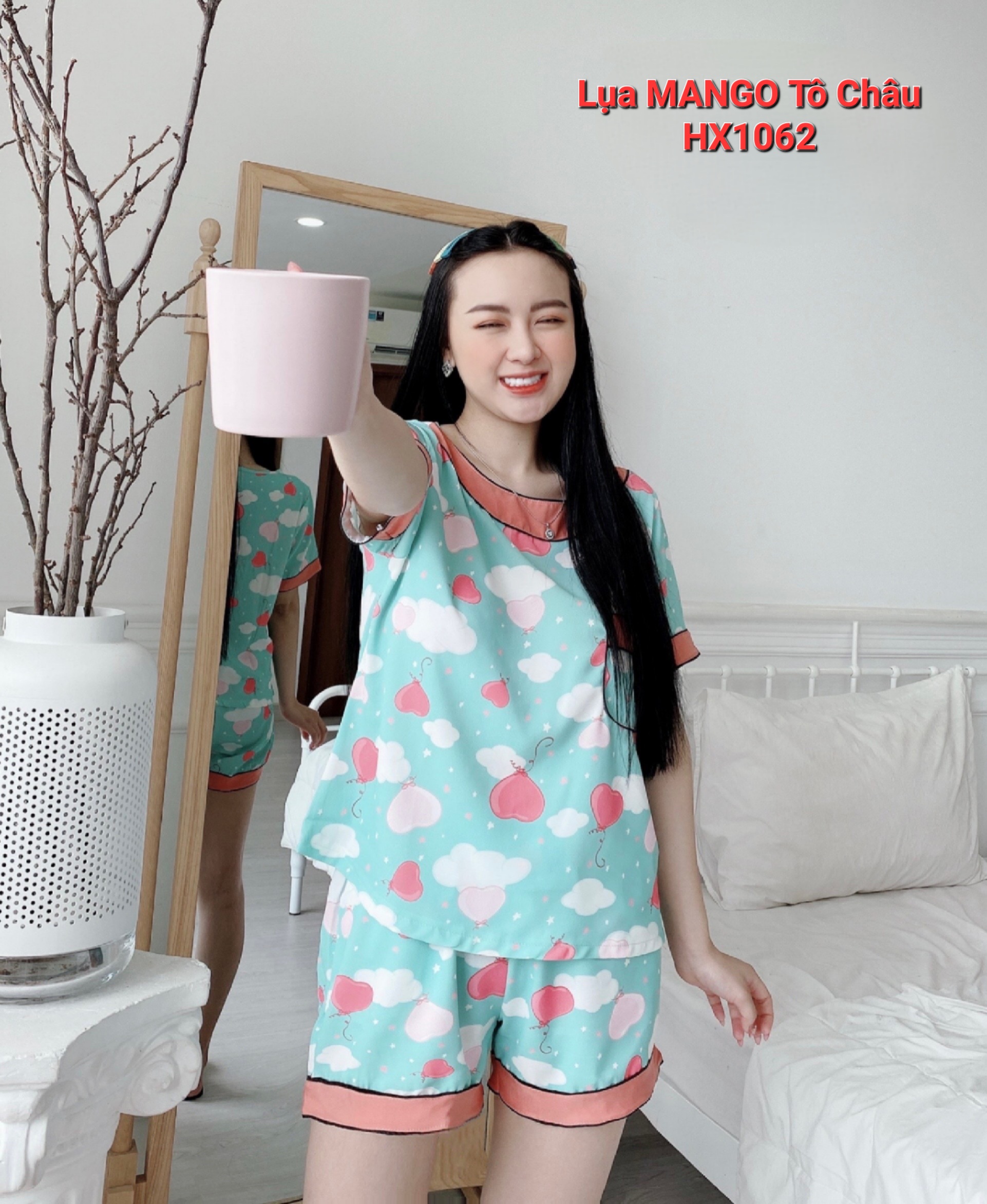 Bộ Đùi Nữ Mặc Nhà Lụa Mango Cao Cấp MOMOSA Shop 2810