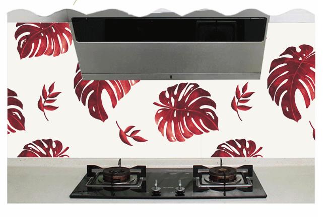 [HCM]Decal Dán Bếp Tráng Nhôm Chịu Nhiệt - Lá Dương Xỉ Nâu Tím