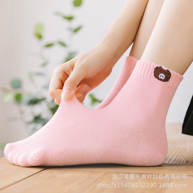 COMBO 10 Đôi Tất Gấu Cổ Ngắn (kèm túi gấu)