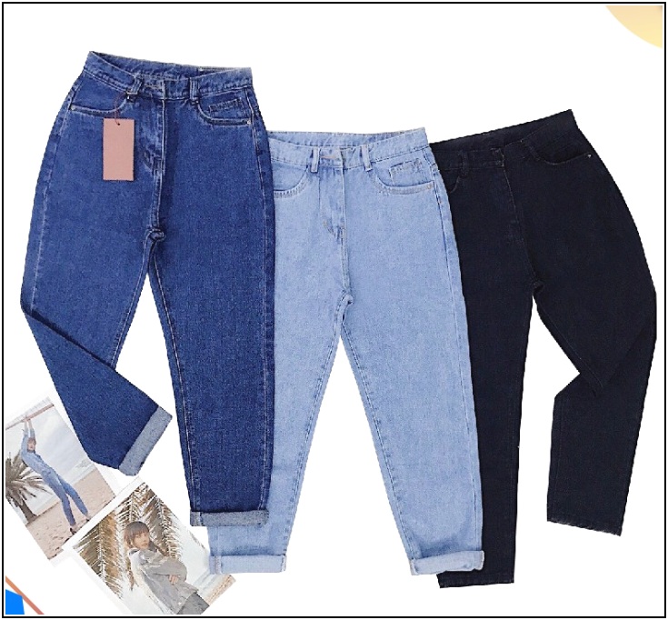 Quần jean nữ  BAGGY TRƠN NHIỀU MÀU LỬNG 9 TẤC P3-BGT-28