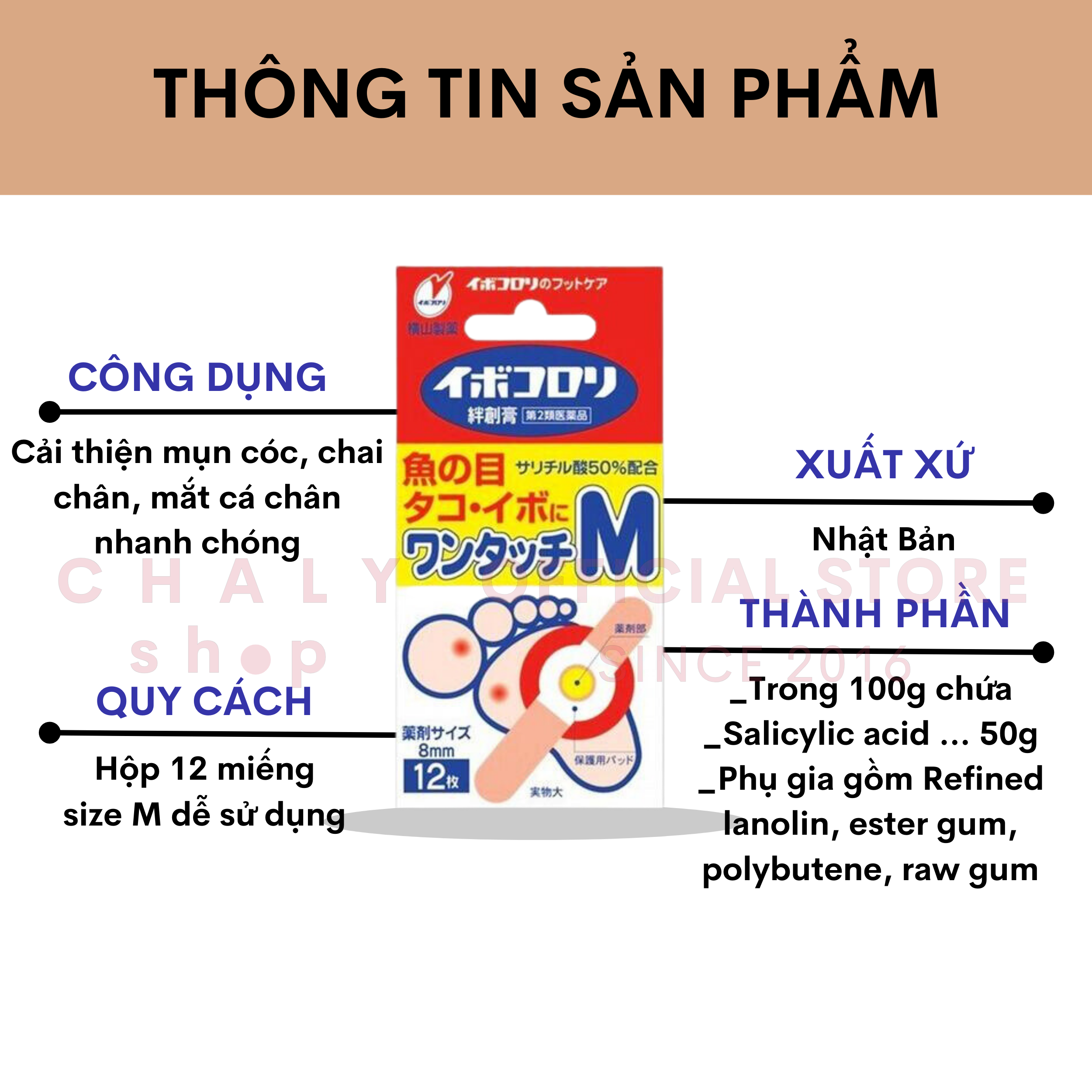 Miếng dán mụn cóc Ibokorori One Touch 12 miếng Nhật Bản