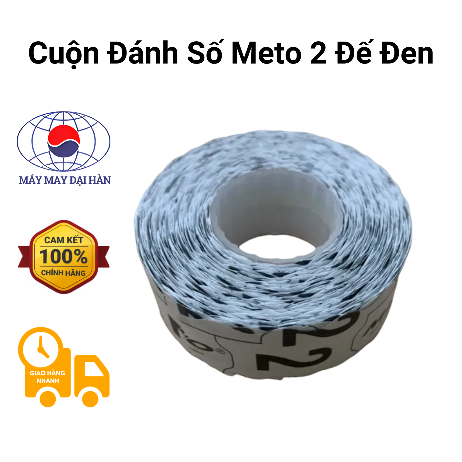 (COMBO 10 CUỘN) Cuộn Đánh Số Meto 2 Đế Đen
