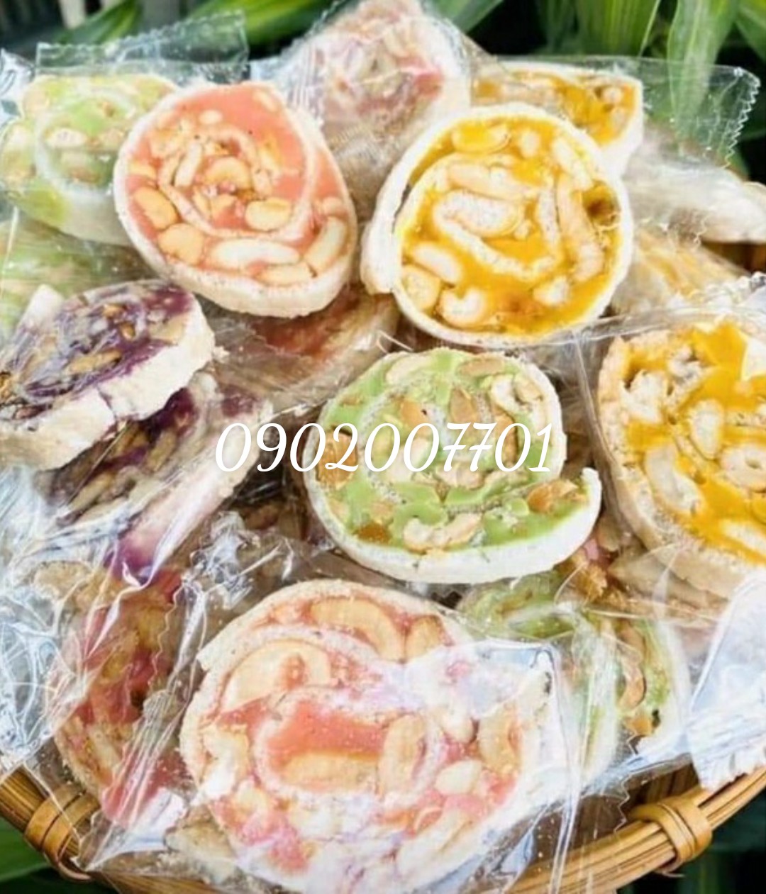 250g Kẹo Dừa Cuộn Mix 7 Vị Thơm Ngon- Đặc Sản Bến Tre-Tết-Bánh Mứt Tết-Đồ Ăn Vặt