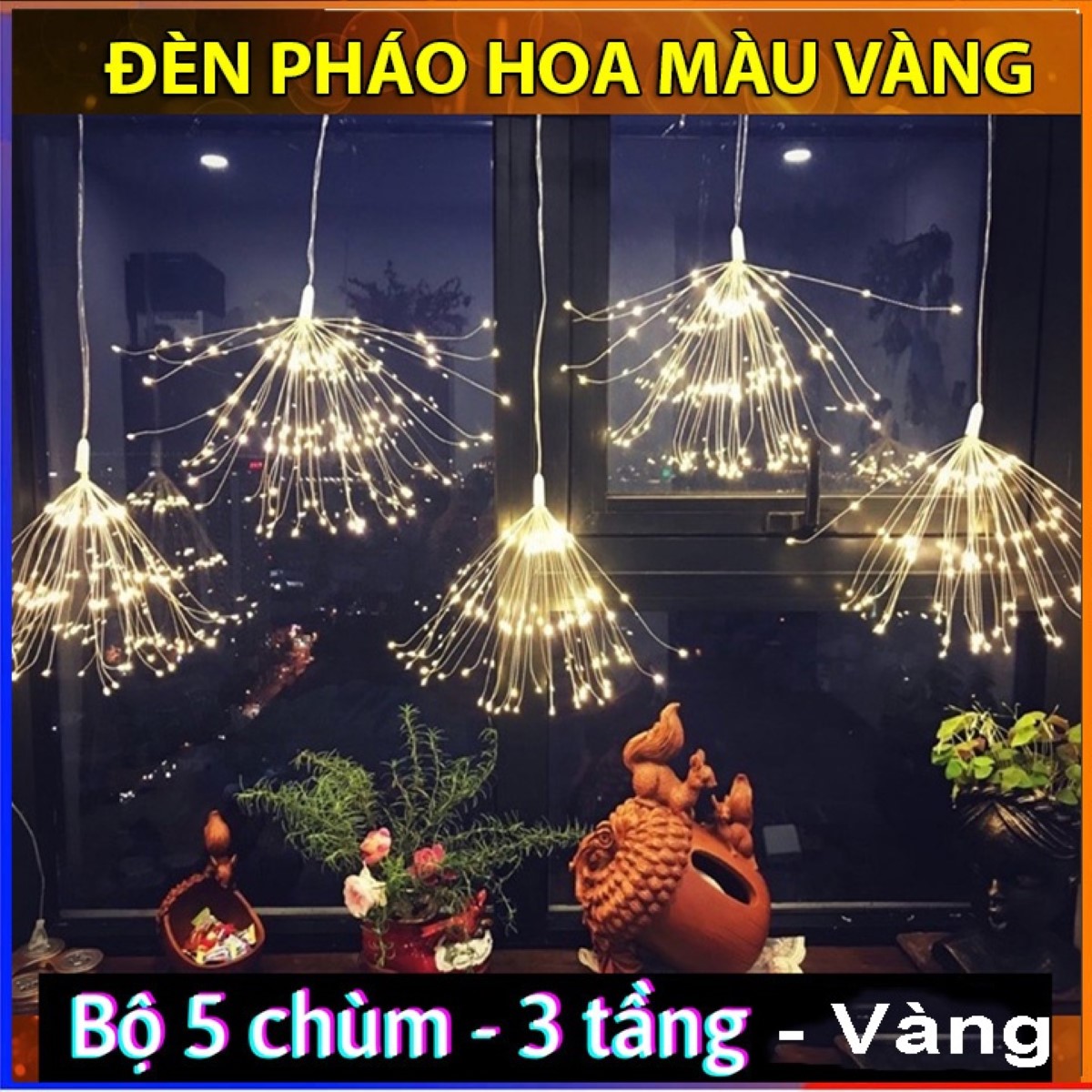 Đèn led pháo hoa chớp nháy nhiều màu trang trí nhà cửa - Dây đèn led nháy trang trí tết