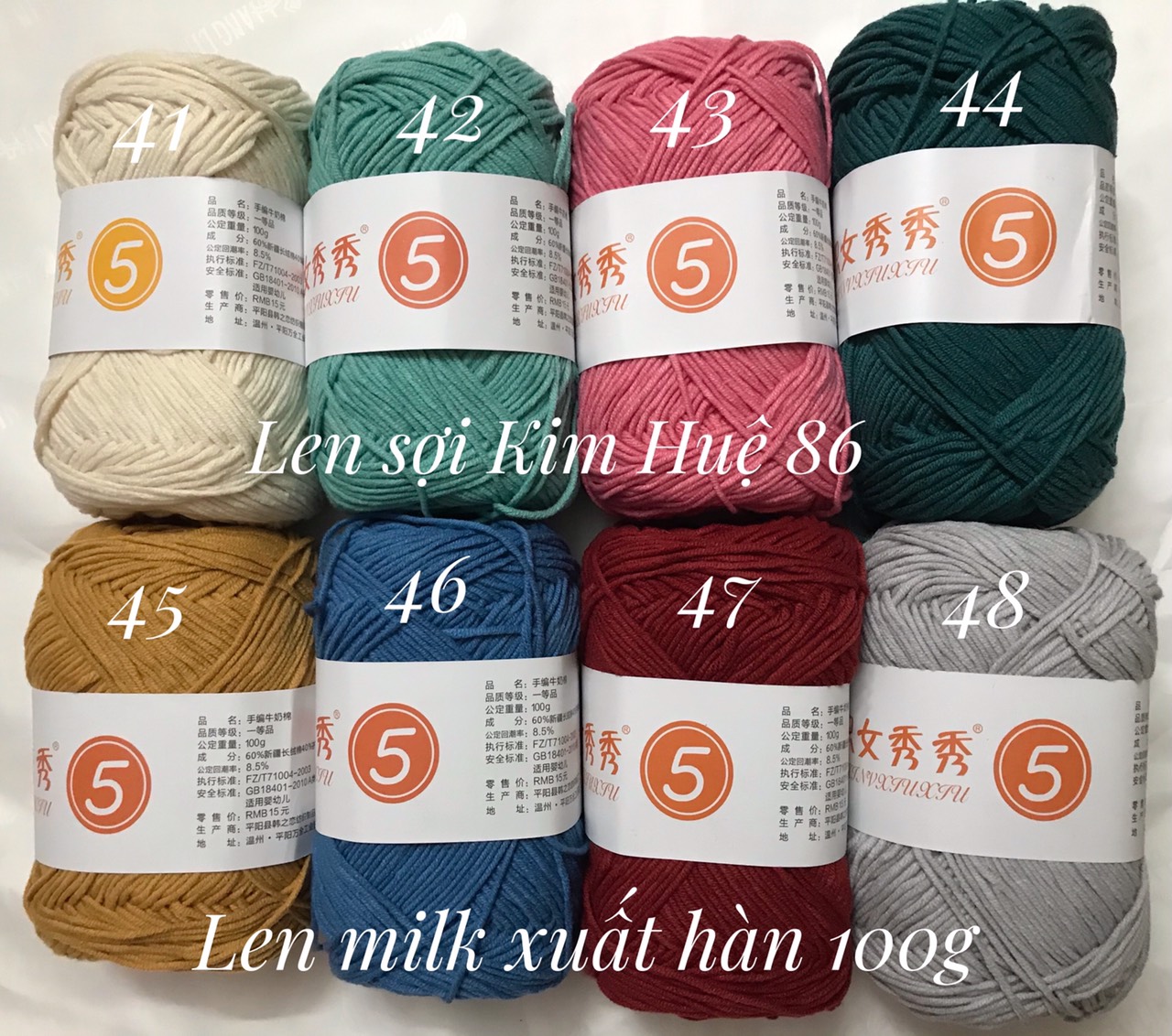 Len milk xuất hàn ( từ màu 21 đến màu 40)