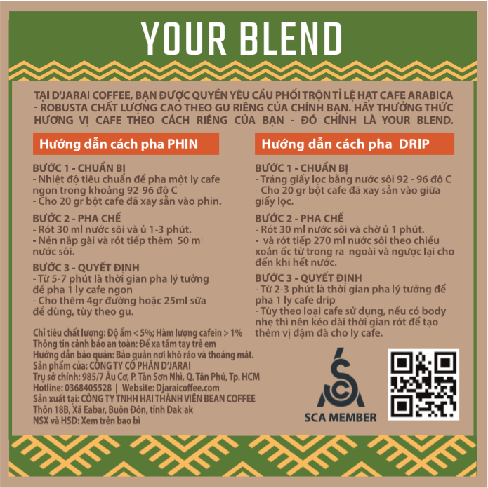 Cà phê bột Your Blend 250g