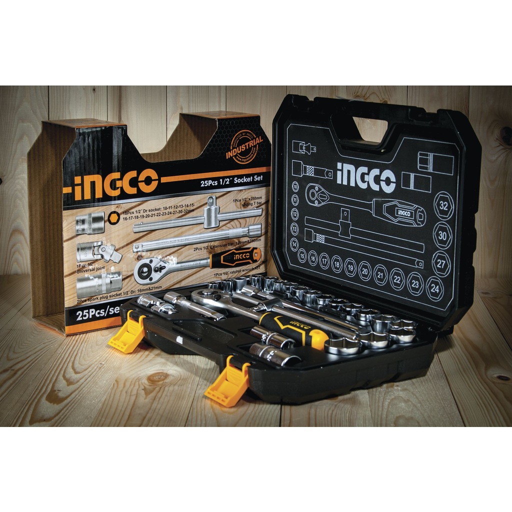 Bộ 25 đầu tuýp (1/2 inch) Ingco HKTS12251