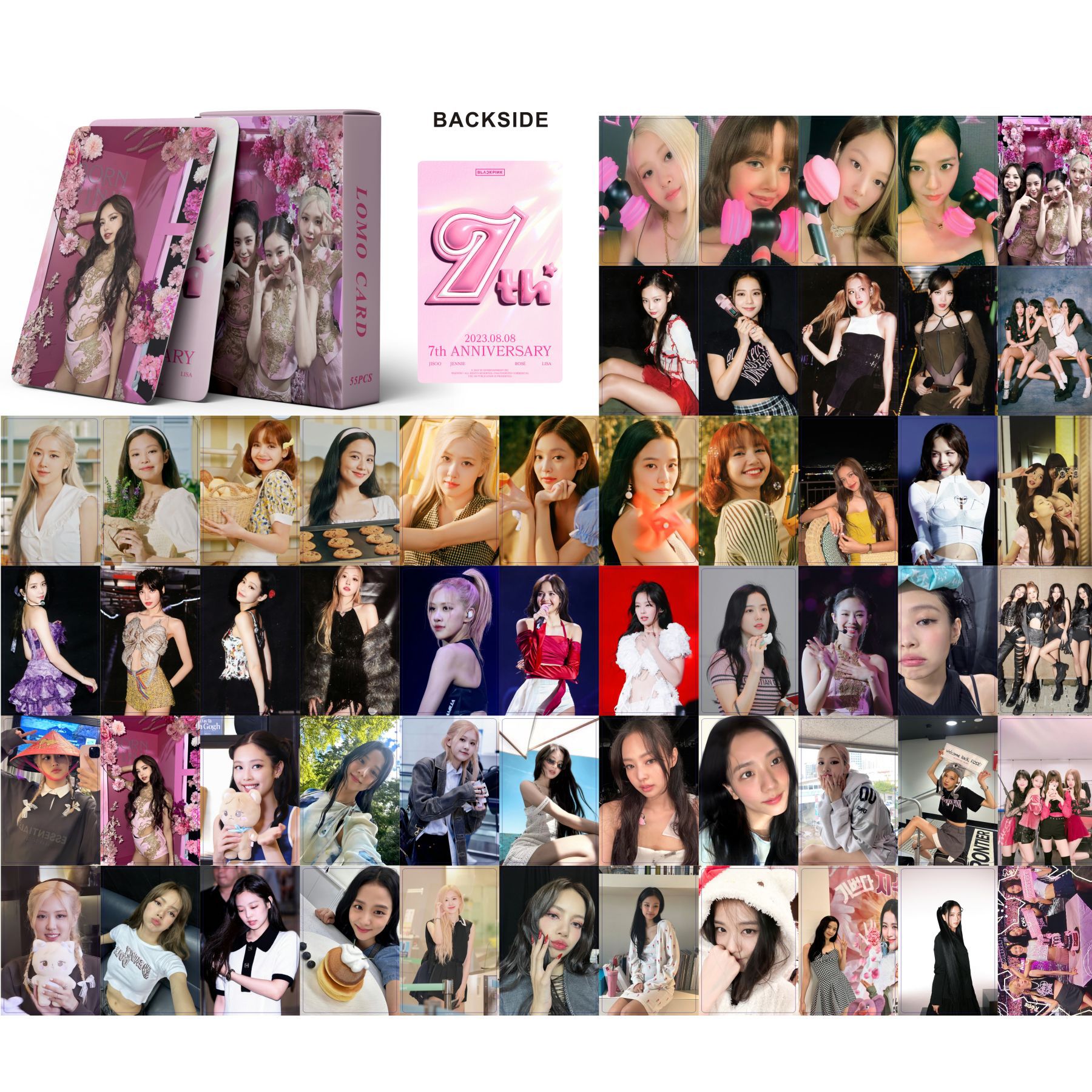 Set 55 lomo card Blackpink kỷ niệm 7 năm debut-Mẫu 2