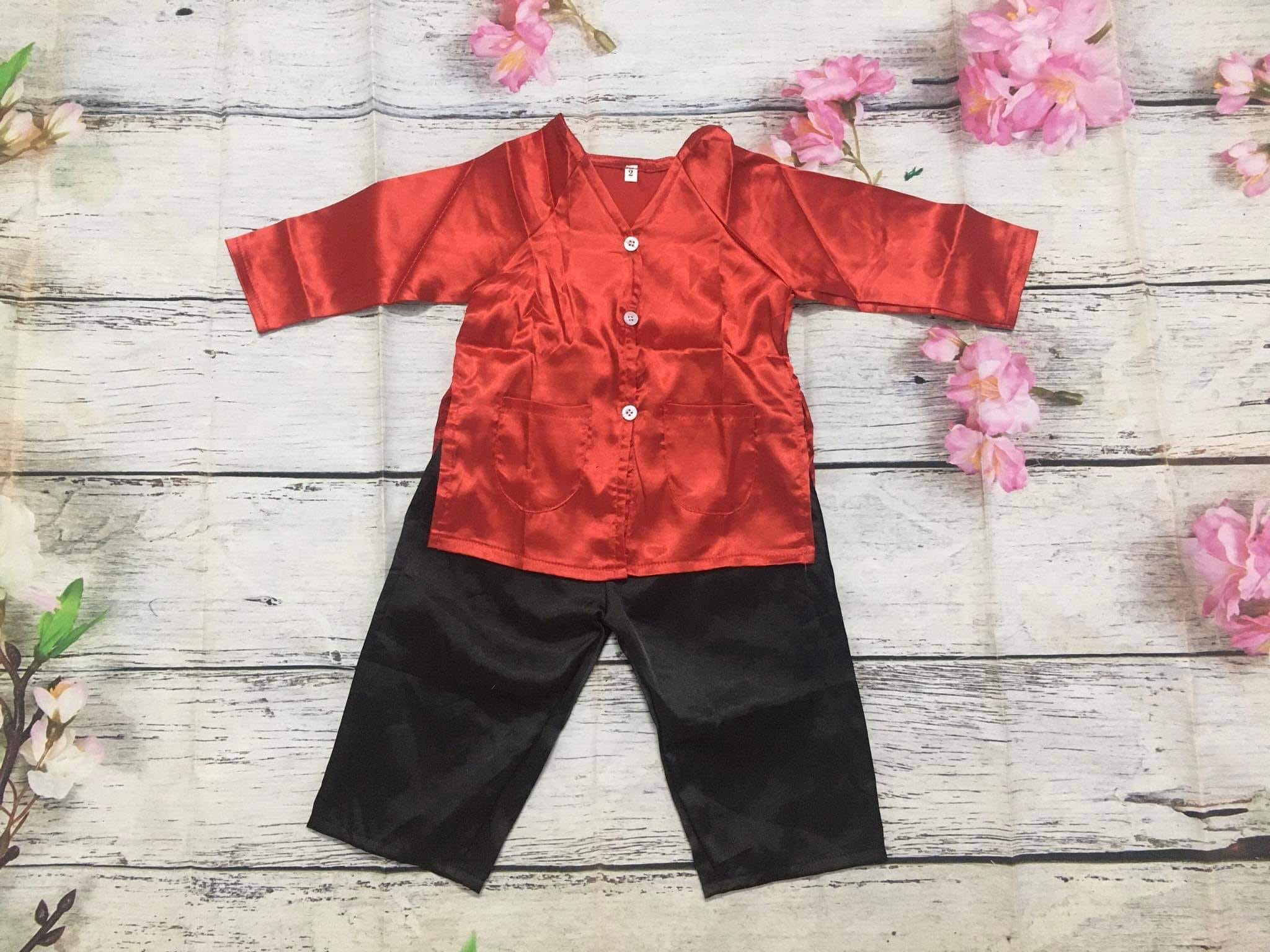 (6-30kg) Bộ bà ba quần đen cho bé trai, bé gái