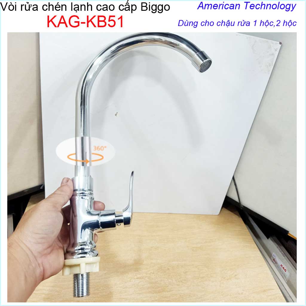 [HCM]Vòi rửa chén bátVòi BigGo  vòi bếp lạnh chậu rửa chén KAG-KB51