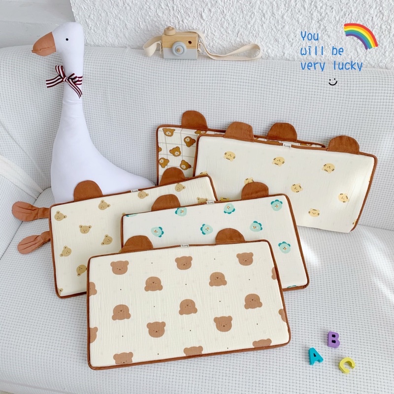 Gối cao su non Boona Gối điều hòa chống nóng cho bé sơ sinh 0-36m-gối sơ sinh