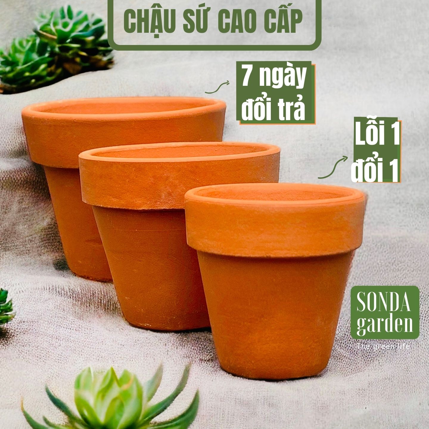 CHẬU ĐẤT NUNG NÂU SIÊU ĐẸP LỖI 1 ĐỔI 1