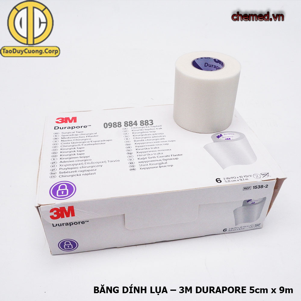 Băng keo lụa y tế 3M Durapore, băng keo dính y tế