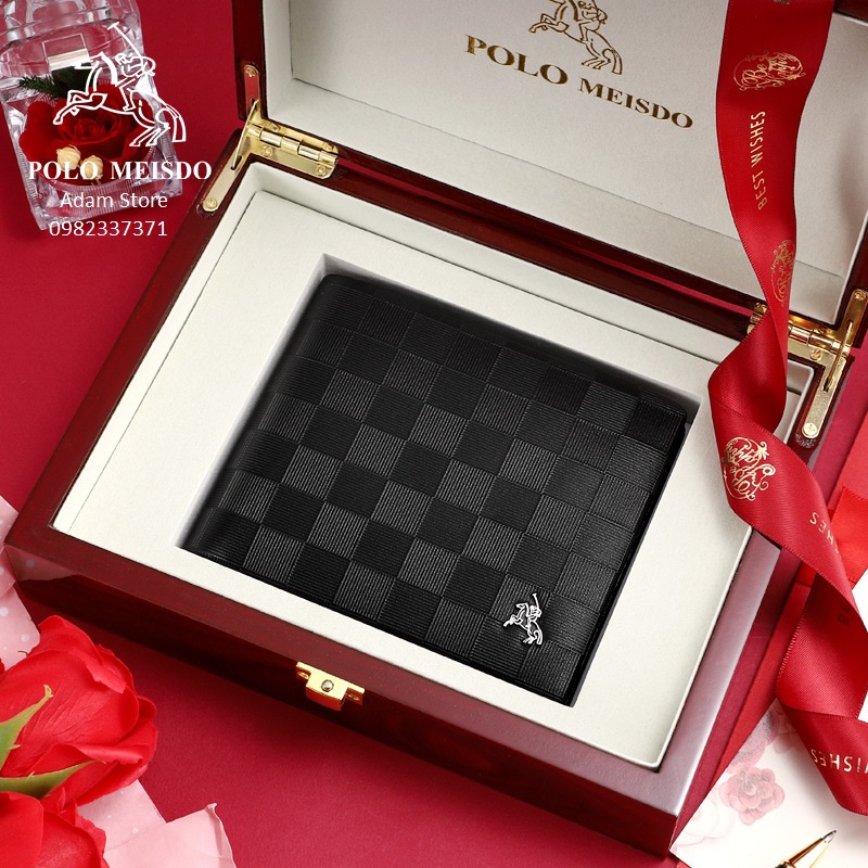 Ví Da Bò Nam Cao Cấp Hàng Hiệu Polo Meisdo Sang Trọng ( Da Bò Thật 100%) Bảo Hành 24 Tháng