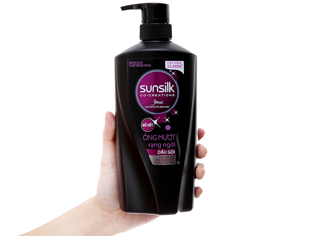 Dầu gội Sunsilk đen/vàng óng mượt 650gr